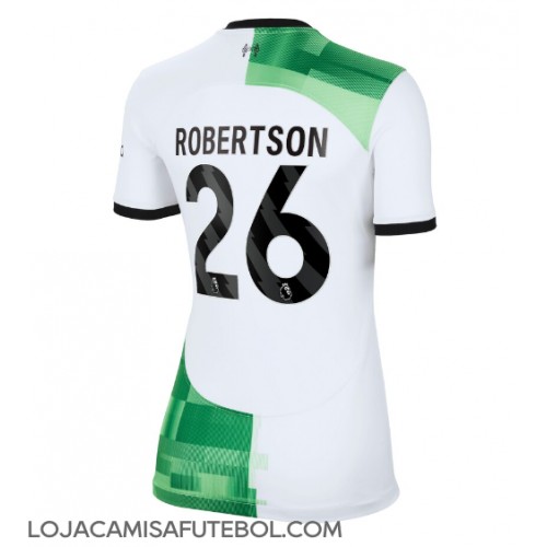 Camisa de Futebol Liverpool Andrew Robertson #26 Equipamento Secundário Mulheres 2023-24 Manga Curta